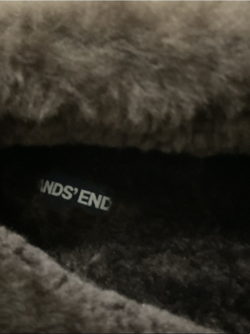 NEW ( NWOT) Lands' End Brown Faux-Fur Moccasin Slippers with Rubber Soles. - Picture 5 of 7